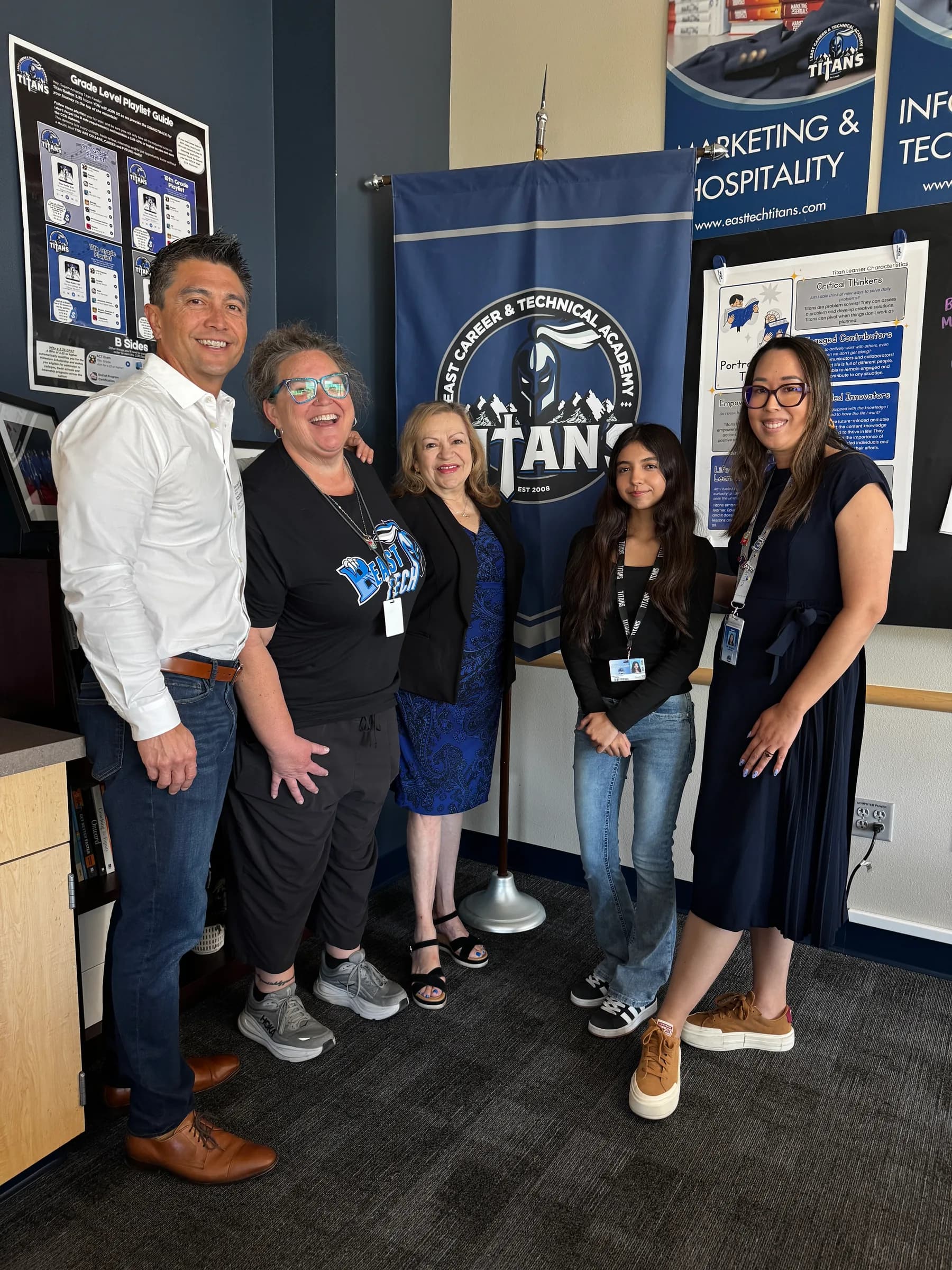 Imago and Clark County School District partners standing at East Career and Technical Academy